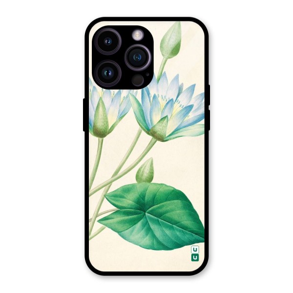 Blue Lotus Glass Back Case for iPhone 14 Pro Max