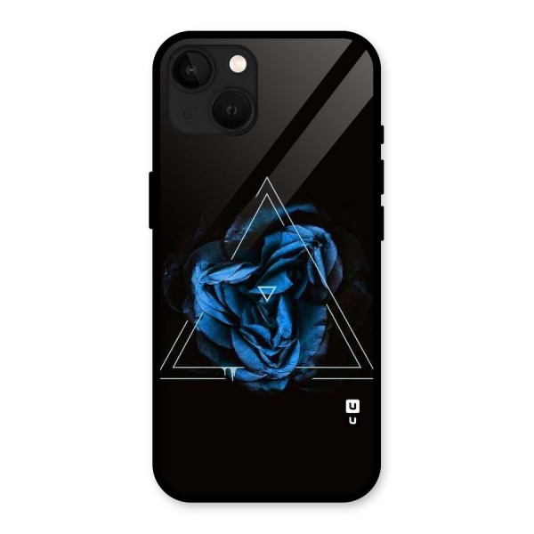 Blue Magic Triangle Glass Back Case for iPhone 13