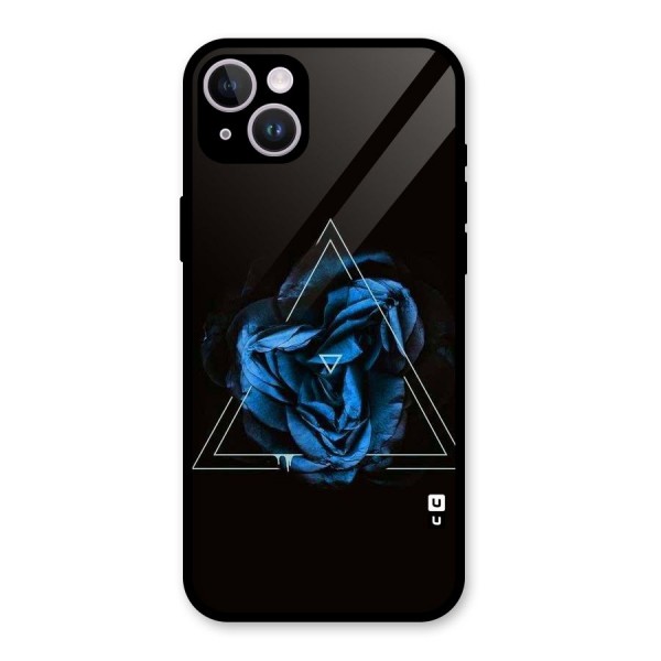 Blue Magic Triangle Glass Back Case for iPhone 14 Plus