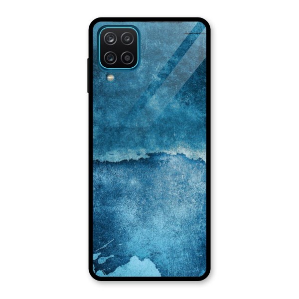 Blue Paint Wall Glass Back Case for Galaxy A12