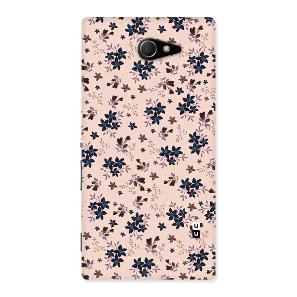 Blue Peach Floral Back Case for Sony Xperia M2