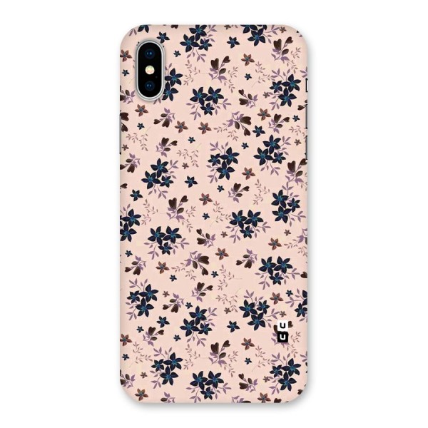 Blue Peach Floral Back Case for iPhone XS