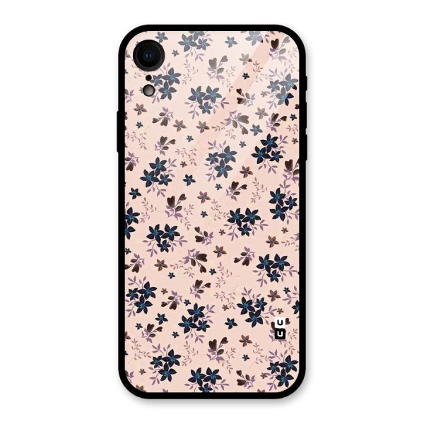 Blue Peach Floral Glass Back Case for XR