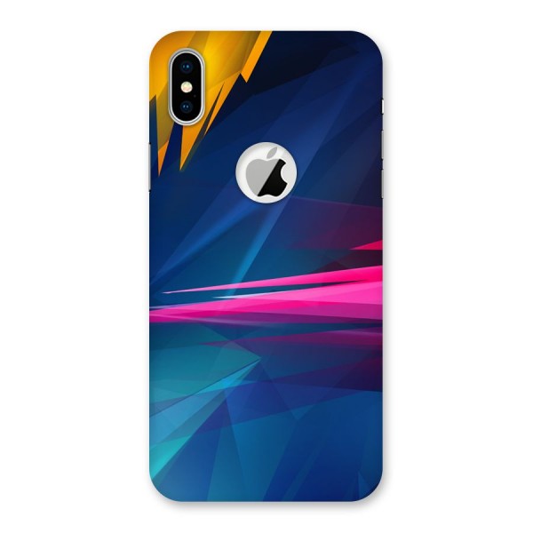 Blue Red Abstract Back Case for iPhone XS Logo Cut