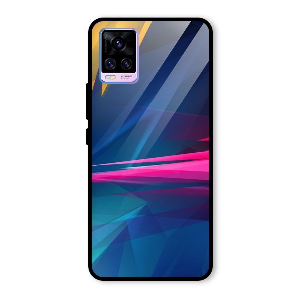 Blue Red Abstract Glass Back Case for Vivo V20 Pro