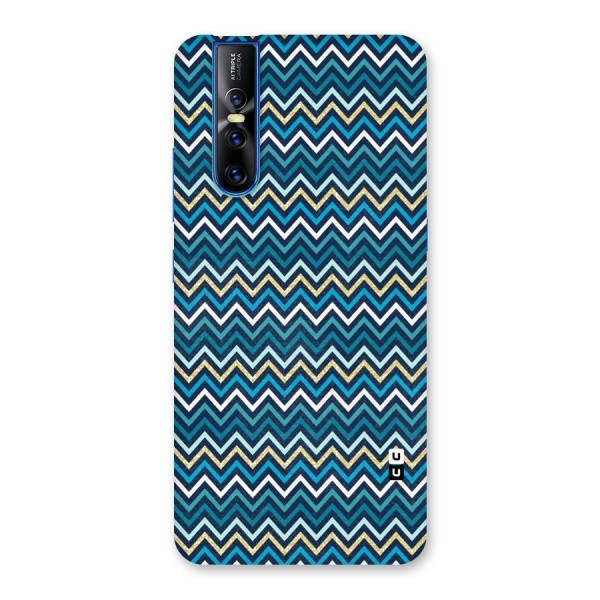 Blue Shades Chevron Pattern Back Case for Vivo V15 Pro