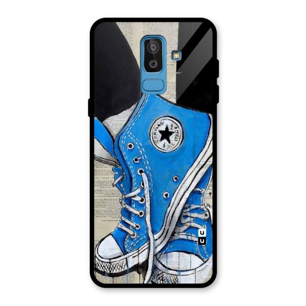 Blue Shoes Glass Back Case for Galaxy J8