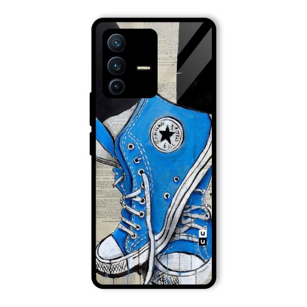 Blue Shoes Glass Back Case for Vivo V23 Pro