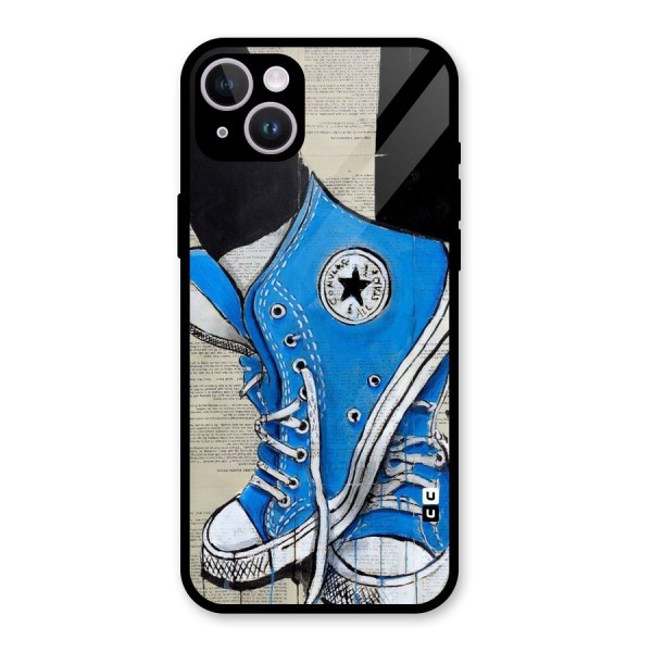 Blue Shoes Glass Back Case for iPhone 14 Plus