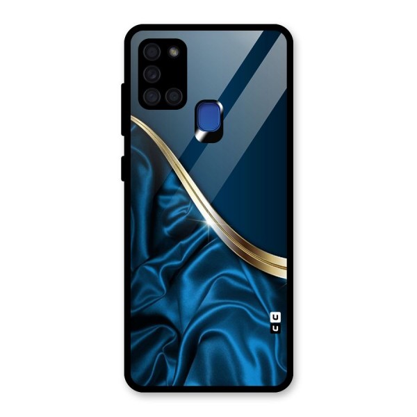 Blue Smooth Flow Glass Back Case for Galaxy A21s