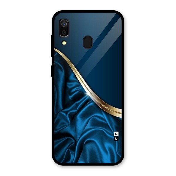 Blue Smooth Flow Glass Back Case for Galaxy A30