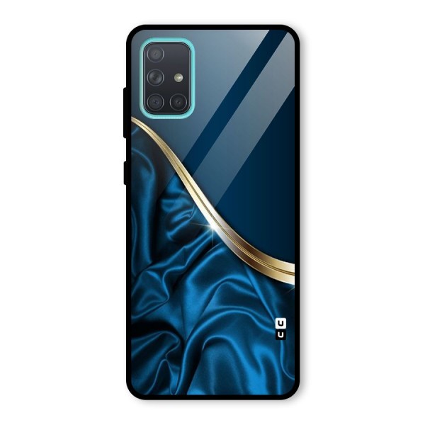 Blue Smooth Flow Glass Back Case for Galaxy A71