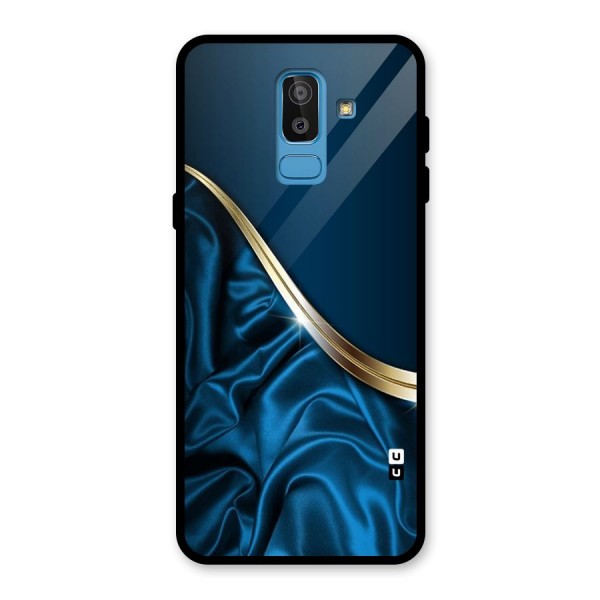 Blue Smooth Flow Glass Back Case for Galaxy J8