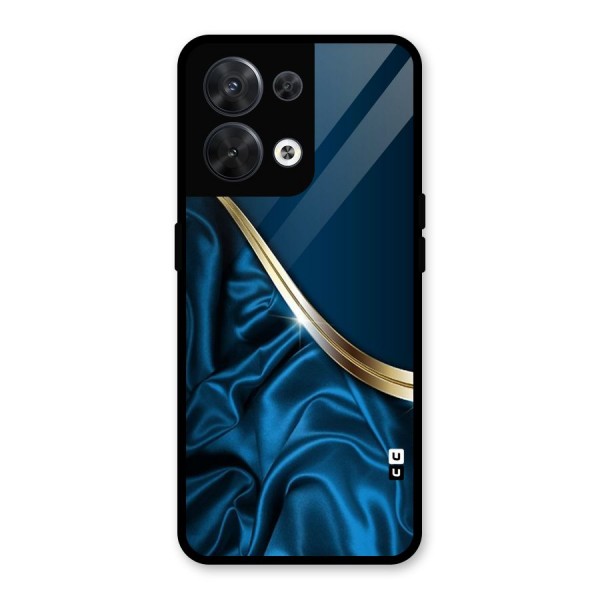 Blue Smooth Flow Glass Back Case for Oppo Reno8 5G