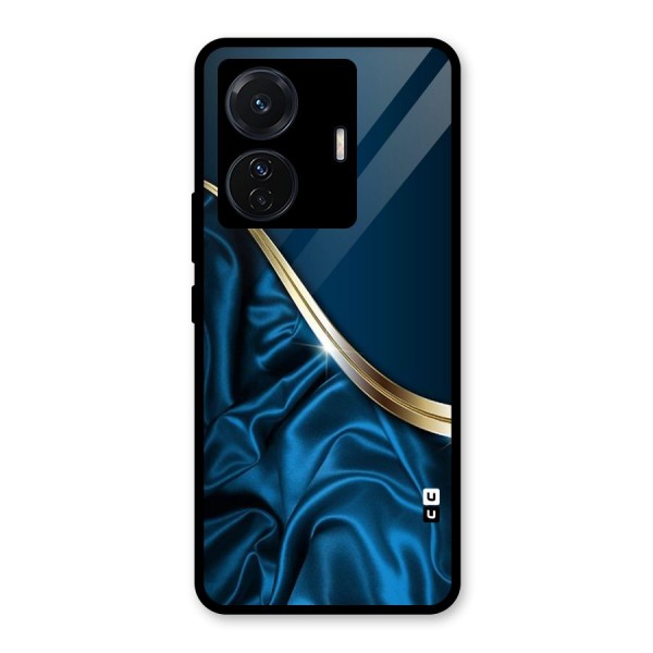 Blue Smooth Flow Glass Back Case for Vivo T1 Pro