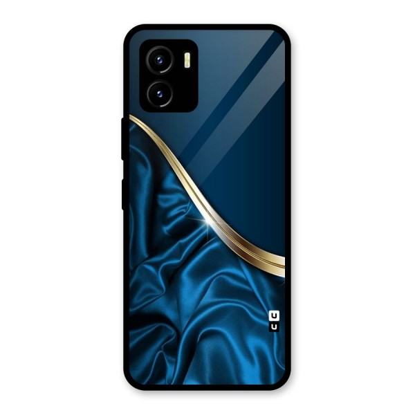 Blue Smooth Flow Glass Back Case for Vivo Y15s