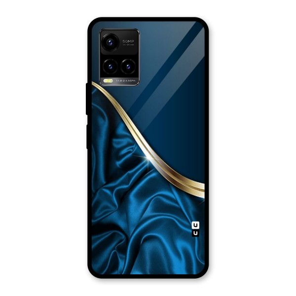 Blue Smooth Flow Glass Back Case for Vivo Y21 2021