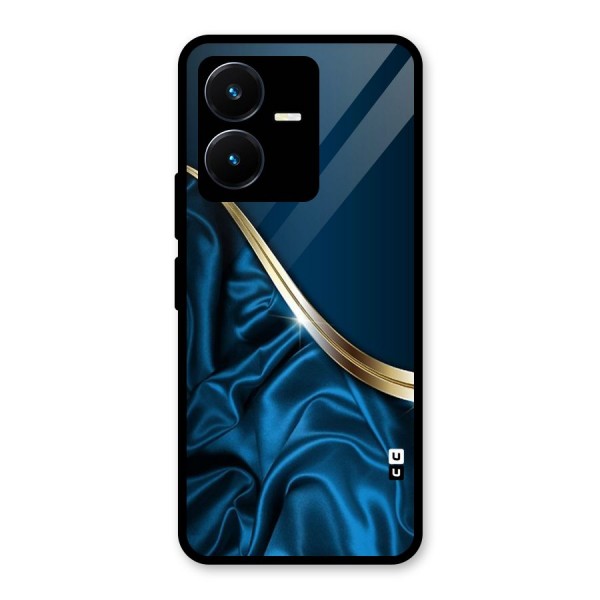 Blue Smooth Flow Glass Back Case for Vivo Y22