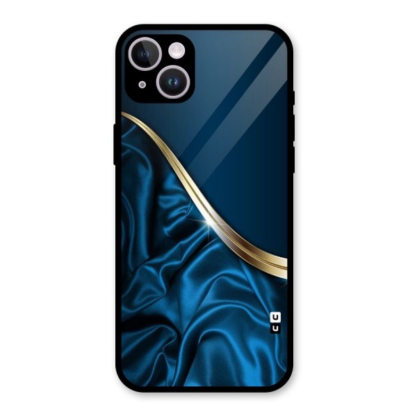 Blue Smooth Flow Glass Back Case for iPhone 14 Plus