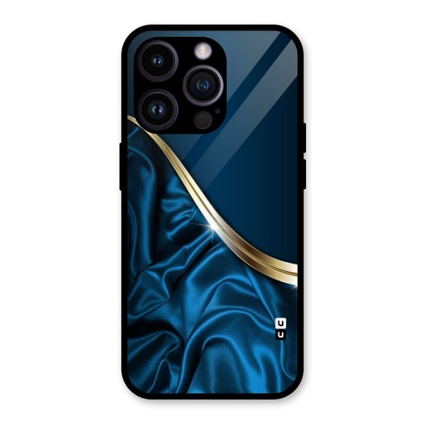 Blue Smooth Flow Glass Back Case for iPhone 14 Pro