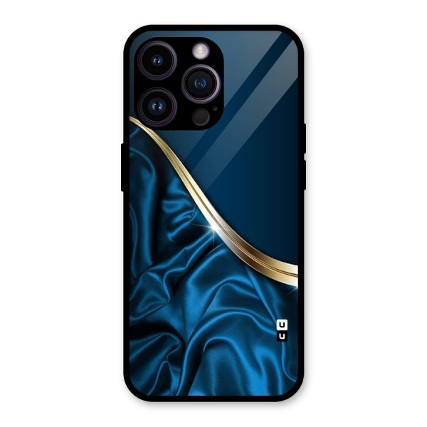 Blue Smooth Flow Glass Back Case for iPhone 14 Pro Max