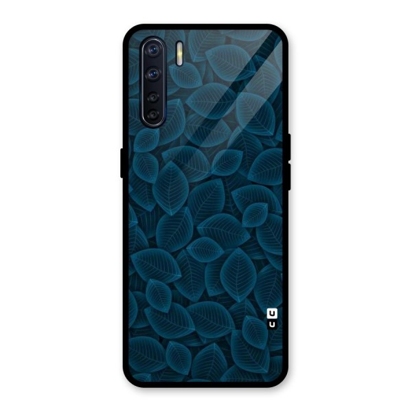 Blue Thin Leaves Glass Back Case for Oppo F15