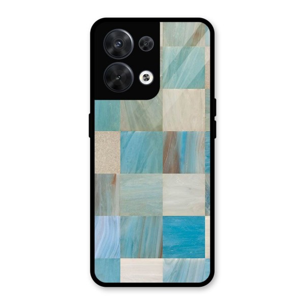 Blue Tiles Glass Back Case for Oppo Reno8 5G