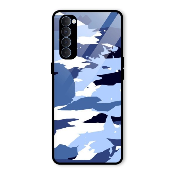 Blue White Canvas Glass Back Case for Oppo Reno4 Pro