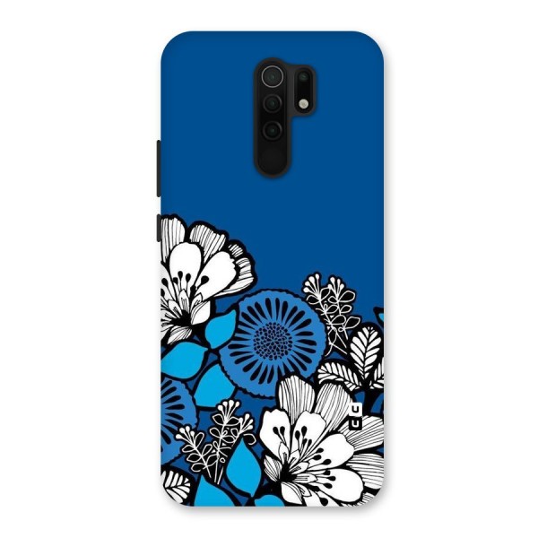 Blue White Flowers Back Case for Redmi 9 Prime