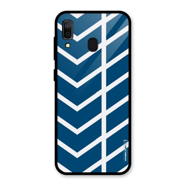 Blue White Pattern Glass Back Case for Galaxy A30