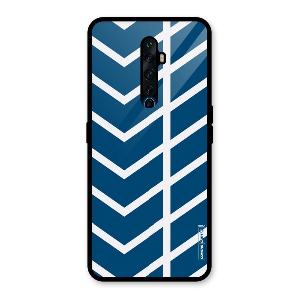 Blue White Pattern Glass Back Case for Oppo Reno2 Z