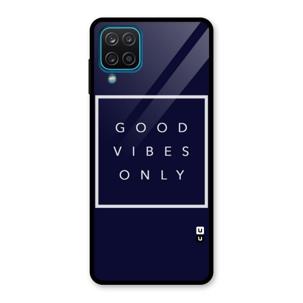 Blue White Vibes Glass Back Case for Galaxy A12