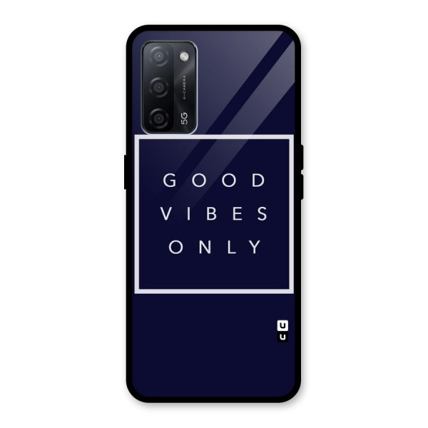 Blue White Vibes Glass Back Case for Oppo A53s 5G
