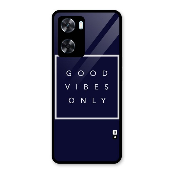 Blue White Vibes Glass Back Case for Oppo A77