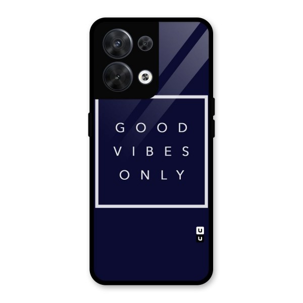 Blue White Vibes Glass Back Case for Oppo Reno8 5G