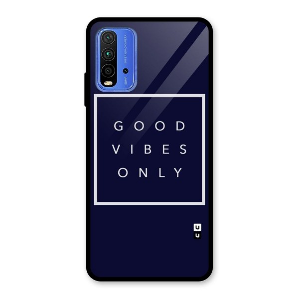 Blue White Vibes Glass Back Case for Redmi 9 Power