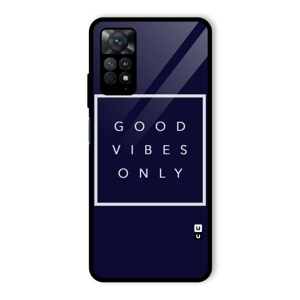 Blue White Vibes Glass Back Case for Redmi Note 11 Pro