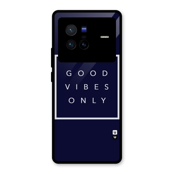 Blue White Vibes Glass Back Case for Vivo X80