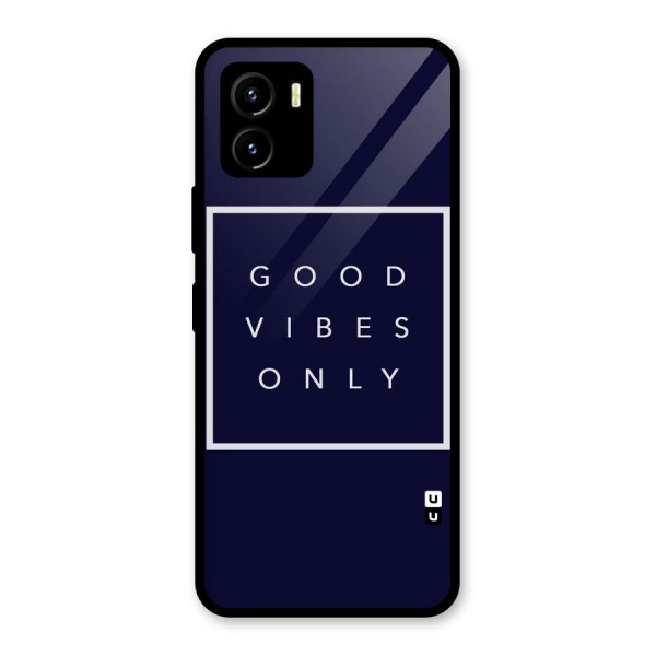 Blue White Vibes Glass Back Case for Vivo Y15s