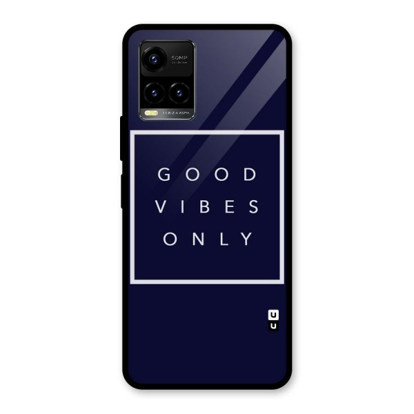 Blue White Vibes Glass Back Case for Vivo Y21G