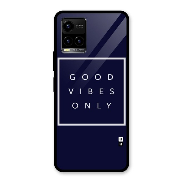Blue White Vibes Glass Back Case for Vivo Y21 2021