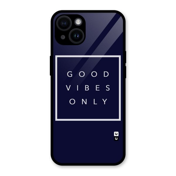 Blue White Vibes Glass Back Case for iPhone 14