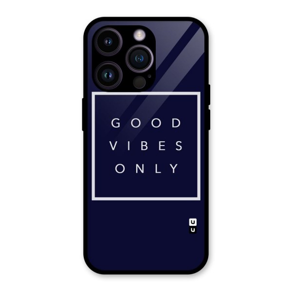 Blue White Vibes Glass Back Case for iPhone 14 Pro