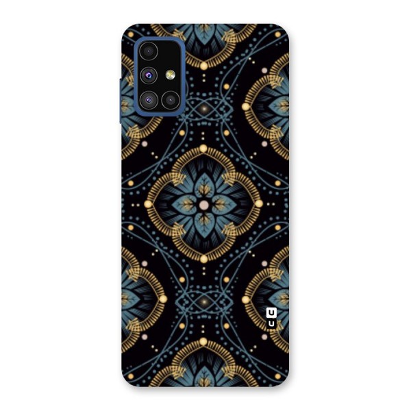 Blue With Black Flower Back Case for Galaxy M51