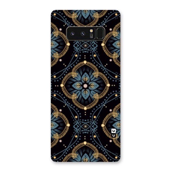 Blue With Black Flower Back Case for Galaxy Note 8