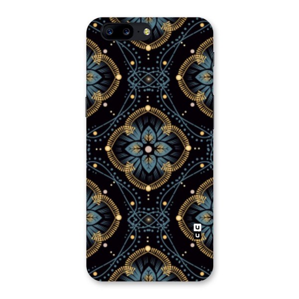 Blue With Black Flower Back Case for OnePlus 5