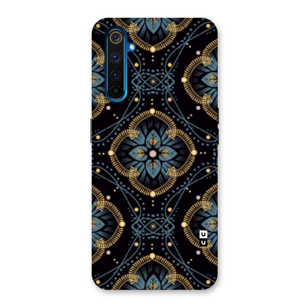 Blue With Black Flower Back Case for Realme 6 Pro