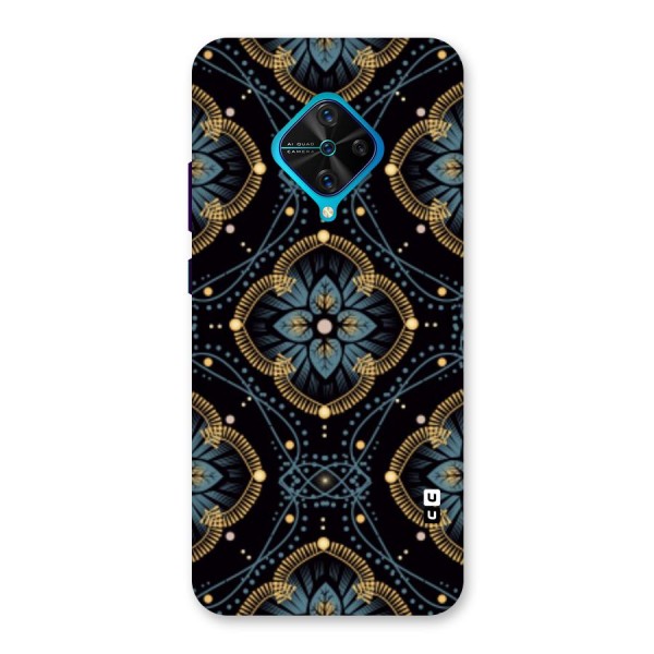 Blue With Black Flower Back Case for Vivo S1 Pro