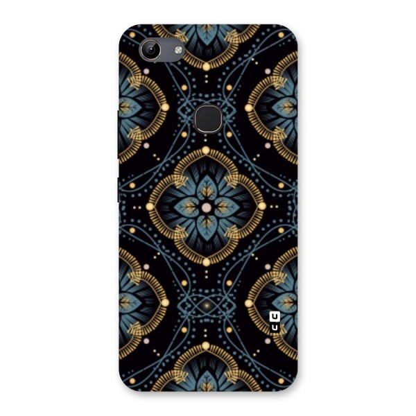 Blue With Black Flower Back Case for Vivo Y81