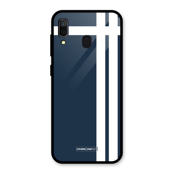 Blue and White Glass Back Case for Galaxy A30